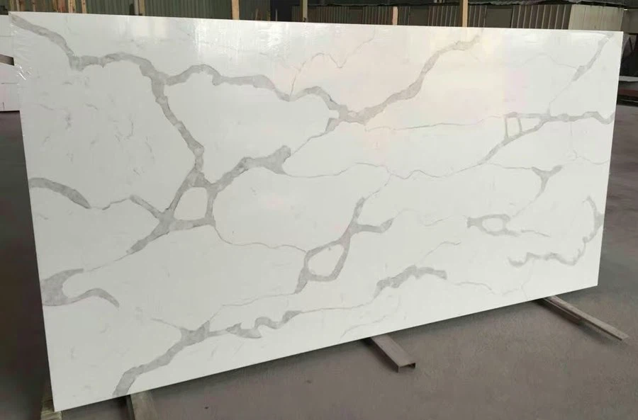 Calacatta White Quartz Polished Slab